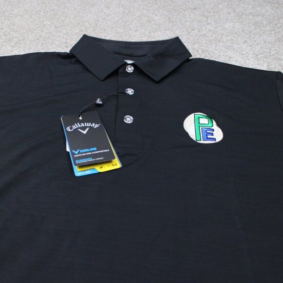 Callaway Opti-Dri Polo Shirt NWT Mens Large Black Golf Cooling Stretch S/S - Picture 4 of 14